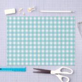 Blauer und weißer Gingham-Entwurf Seidenpapier (Handwerk)