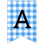 Blauer und weißer Gingham-Karo zum Geburtstag Wimpelkette (Dritte Fahne)