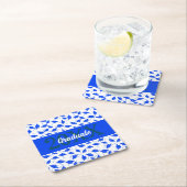 Blauer und weißer Graduierungsstreifen in der Luft Rechteckiger Pappuntersetzer (Vor Ort)