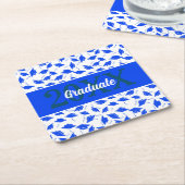 Blauer und weißer Graduierungsstreifen in der Luft Rechteckiger Pappuntersetzer (angewinkelt)