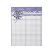 Blauer und weißer Graph Paper Notizblock (Rotiert)