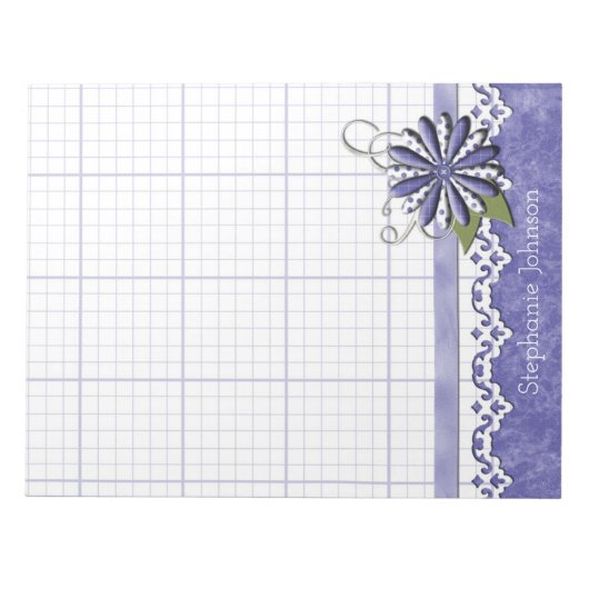 Blauer und weißer Graph Paper Notizblock (Vorderseite)