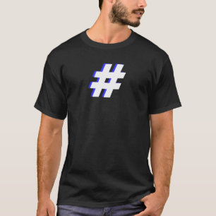 Blauer und weißer Hasch-Umbau-Symbol-T - Shirt