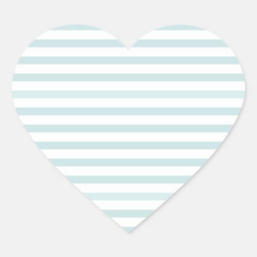 Blauer und weißer horizontaler Streifen Herz-Aufkleber (Vorderseite)