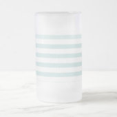 Blauer und weißer horizontaler Streifen Mattglas Bierglas (Mittel)