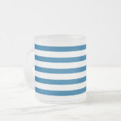 Blauer und weißer Horizontalstreifen Mattglastasse (Vorderseite Links)