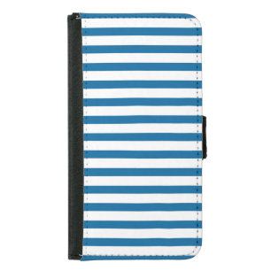 Blauer und weißer Horizontalstreifen Samsung Galaxy S5 Geldbeutel Hülle