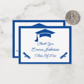 Blauer und weißer individueller Abschluss Vielen D Mitteilungskarte (Vorderseite/Rückseite Beispiel)