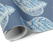 Blauer und weißer Ingwer Geschenkpapier (Rolleneckpunkt)