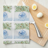 Blauer und weißer Ingwer Geschirrtuch (Viertel Falte)