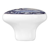 Blauer und weißer Kaninchen - Sonnendrucker Pull K Keramikknauf (Seitenansicht)