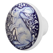 Blauer und weißer Kaninchen - Sonnendrucker Pull K Keramikknauf (Rechts)