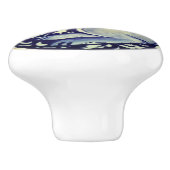 Blauer und weißer Kaninchen - Sonnendrucker Pull K Keramikknauf (Seitenansicht)