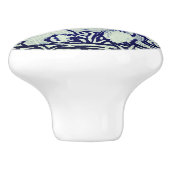 Blauer und weißer Kaninchenzieher Pull Knob Dedham Keramikknauf (Seitenansicht)