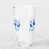 Blauer und weißer Kippis-Bier Glas (Rechts)