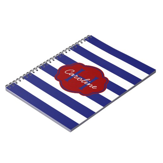 Blauer und weißer klassischer horizontaler notizblock (Linke Seite)