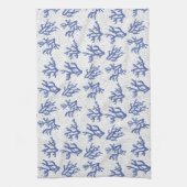 Blauer und weißer Korallenschild Geschirrtuch (Vertikal)