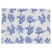 Blauer und weißer Korallenschild Große Geschenktüte (Rückseite)