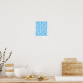 Blauer und weißer Kunstfell-Effekt Poster (Küche)