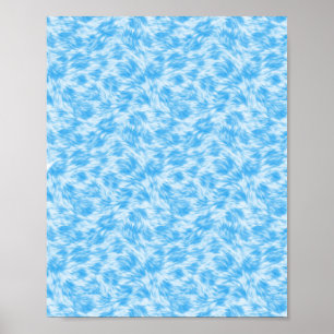 Blauer und weißer Kunstfell-Effekt Poster