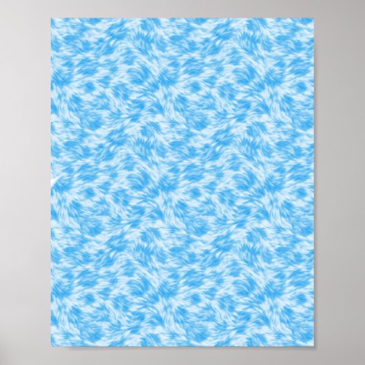 Blauer und weißer Kunstfell-Effekt Poster (Vorne)