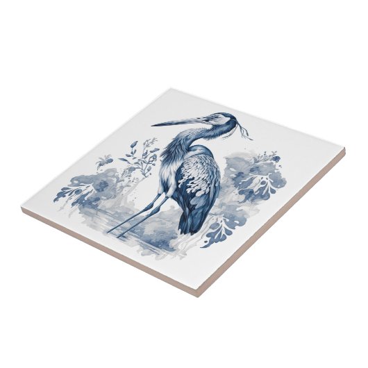 Blauer und weißer Kunstheld im Delft-Stil mit Blum Fliese (Seite)