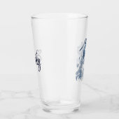 Blauer und weißer Kunstheld im Delft-Stil mit Blum Glas (Rechts)