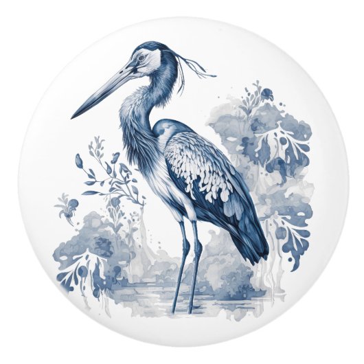 Blauer und weißer Kunstheld im Delft-Stil mit Blum Keramikknauf (Vorderseite)