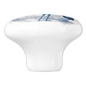 Blauer und weißer Kunstheld im Delft-Stil mit Blum Keramikknauf (Seitenansicht)