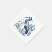 Blauer und weißer Kunstheld im Delft-Stil mit Blum Serviette (Ecke)