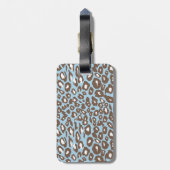 Blauer und weißer Leopard Gepäckanhänger (Rückseite vertikal)