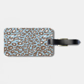 Blauer und weißer Leopard Gepäckanhänger (Rückseite horizontal)