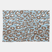 Blauer und weißer Leopard Handtuch (Horizontal)