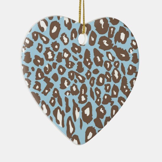 Blauer und weißer Leopard Keramik Ornament (Rechts)