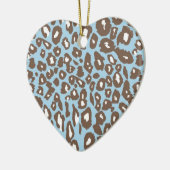 Blauer und weißer Leopard Keramik Ornament (Links)