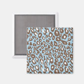 Blauer und weißer Leopard Magnet (Vorderseite/Rückseite)
