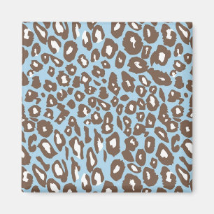 Blauer und weißer Leopard Magnet