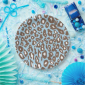 Blauer und weißer Leopard Pappteller (Party)