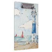 Blauer und weißer Leuchtturm Klemmbrett (Rechts)