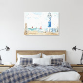 Blauer und weißer Leuchtturm Leinwanddruck (Insitu (Schlafzimmer))