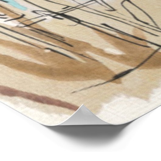 Blauer und weißer Leuchtturm Poster (Ecke)