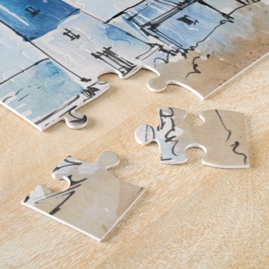 Blauer und weißer Leuchtturm Puzzle (Seite)