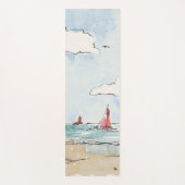 Blauer und weißer Leuchtturm Yogamatte (Vorderseite)