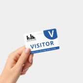 Blauer und weißer Logo-Besucher Ausweis (Handheld)