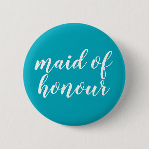 Blauer und weißer "Mädchen der Ehre" Knopf Button