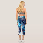 Blauer und weißer Marmor - Flüssig-Kunst-Tank Capri Leggings (Rückseite)