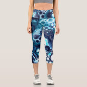 Blauer und weißer Marmor - Flüssig-Kunst-Tank Capri Leggings (Vorderseite)