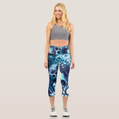 Blauer und weißer Marmor - Flüssig-Kunst-Tank Capri Leggings (Vorderseite)
