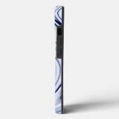 Blauer und weißer Marmorschlauch Case-Mate iPhone Hülle (Rückseite / Links)