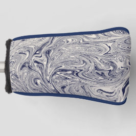 Blauer und weißer Marmorwirbel Golf Headcover